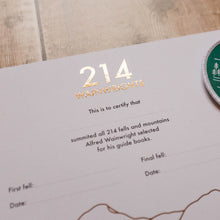 Load image into Gallery viewer, Walking the Wainwrights Certificate